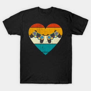 Heart Video Gamer Controller Mens Valentines Day Boys Gift T-Shirt